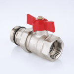 Kugelhahn für Verteiler mit rotem Griff