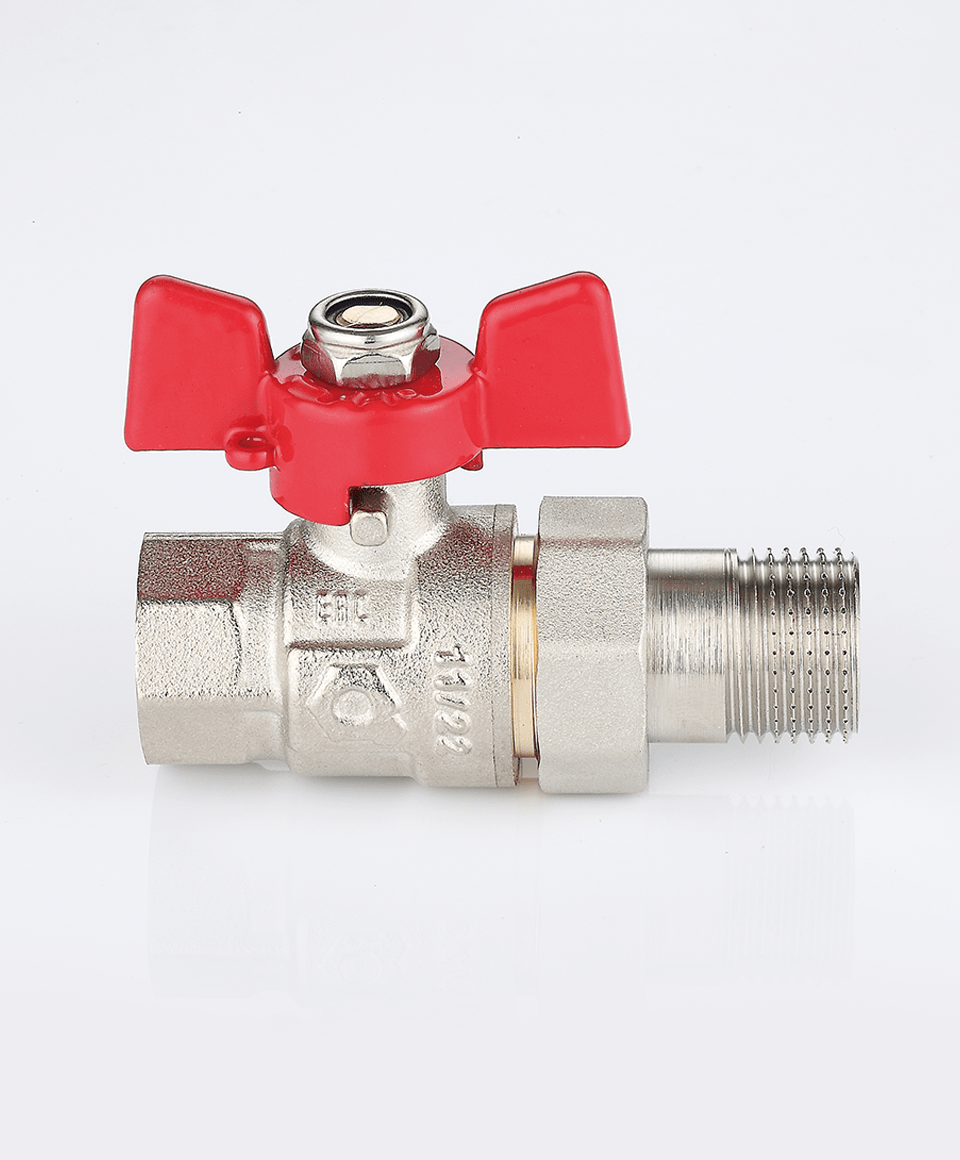 Ball valve with tail piece connections