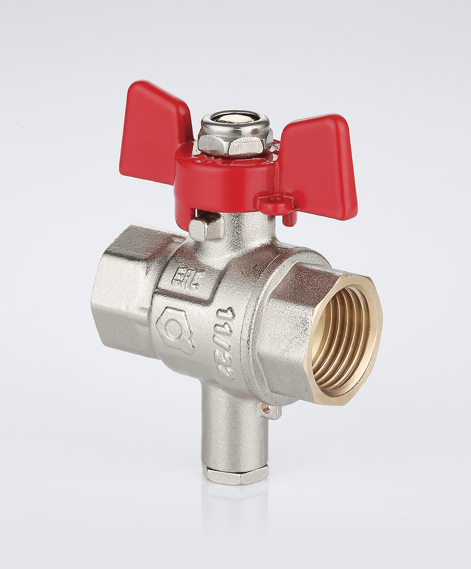 Ball valve with temperature sensor socket