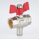 Ball valve with temperature sensor socket