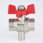 Ball valve with temperature sensor socket