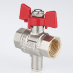 Ball valve with temperature sensor socket