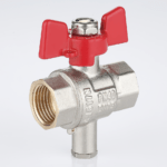 Ball valve with temperature sensor socket