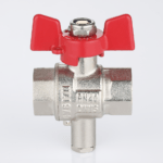 Ball valve with temperature sensor socket