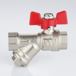 Ball valve combined with strainer