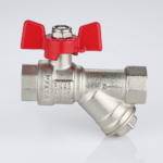 Ball valve combined with strainer