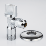 Under-sink angle ball valve with nut and washer