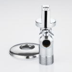 Under-sink angle ball valve with nut and washer