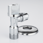 Under-sink angle ball valve with nut and washer