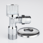 Under-sink angle ball valve with nut and washer