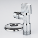Under-sink angle ball valve with nut and washer