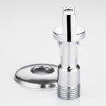 Under-sink angle ball valve with nut and washer