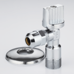 Under-sink angle ball valve with nut and washer