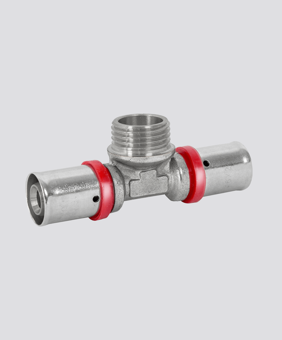 Male tee press fitting