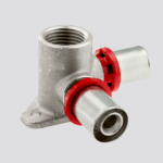 Double wallplate elbow press fitting