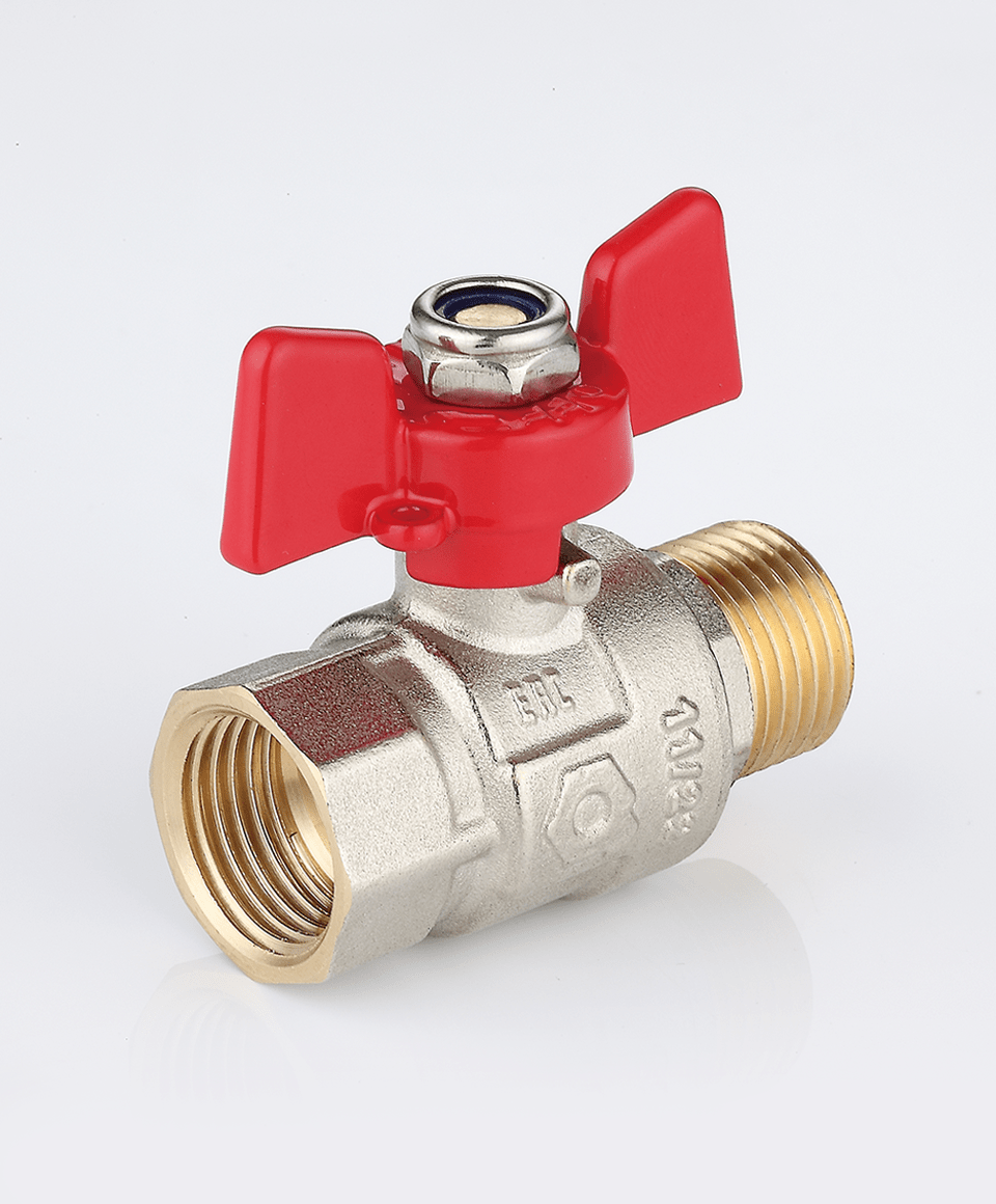 Ball valve female-male connection with T handle
