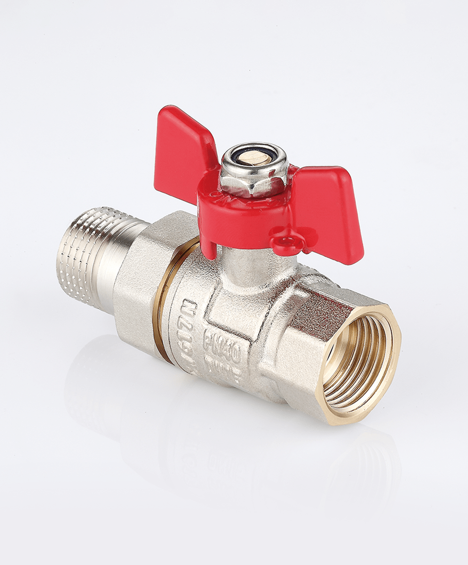 Ball valve with tail piece connections