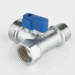 Tee ball valve female-male connection for washing machine