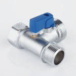 Tee ball valve female-male connection for washing machine