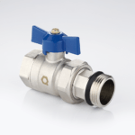 Ball valve for manifolds with blue handle