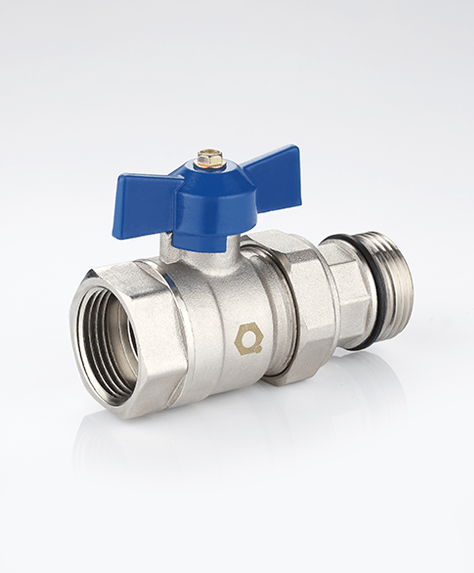 Ball valve for manifolds with blue handle