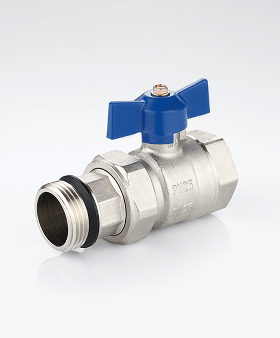 Ball valve for manifolds with blue handle