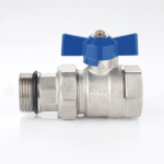 Ball valve for manifolds with blue handle