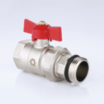 Ball valve for manifolds with red handle