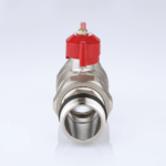 Ball valve for manifolds with red handle