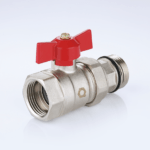 Ball valve for manifolds with red handle