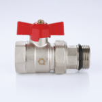 Ball valve for manifolds with red handle