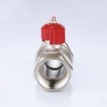 Ball valve for manifolds with red handle