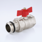 Ball valve for manifolds with red handle