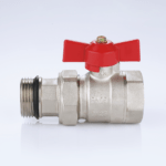 Ball valve for manifolds with red handle