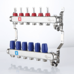 Manifold with flowmeters, air vent and drain valve