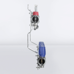 Manifold with flowmeters, air vent and drain valve