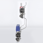 Manifold with flowmeters, air vent and drain valve